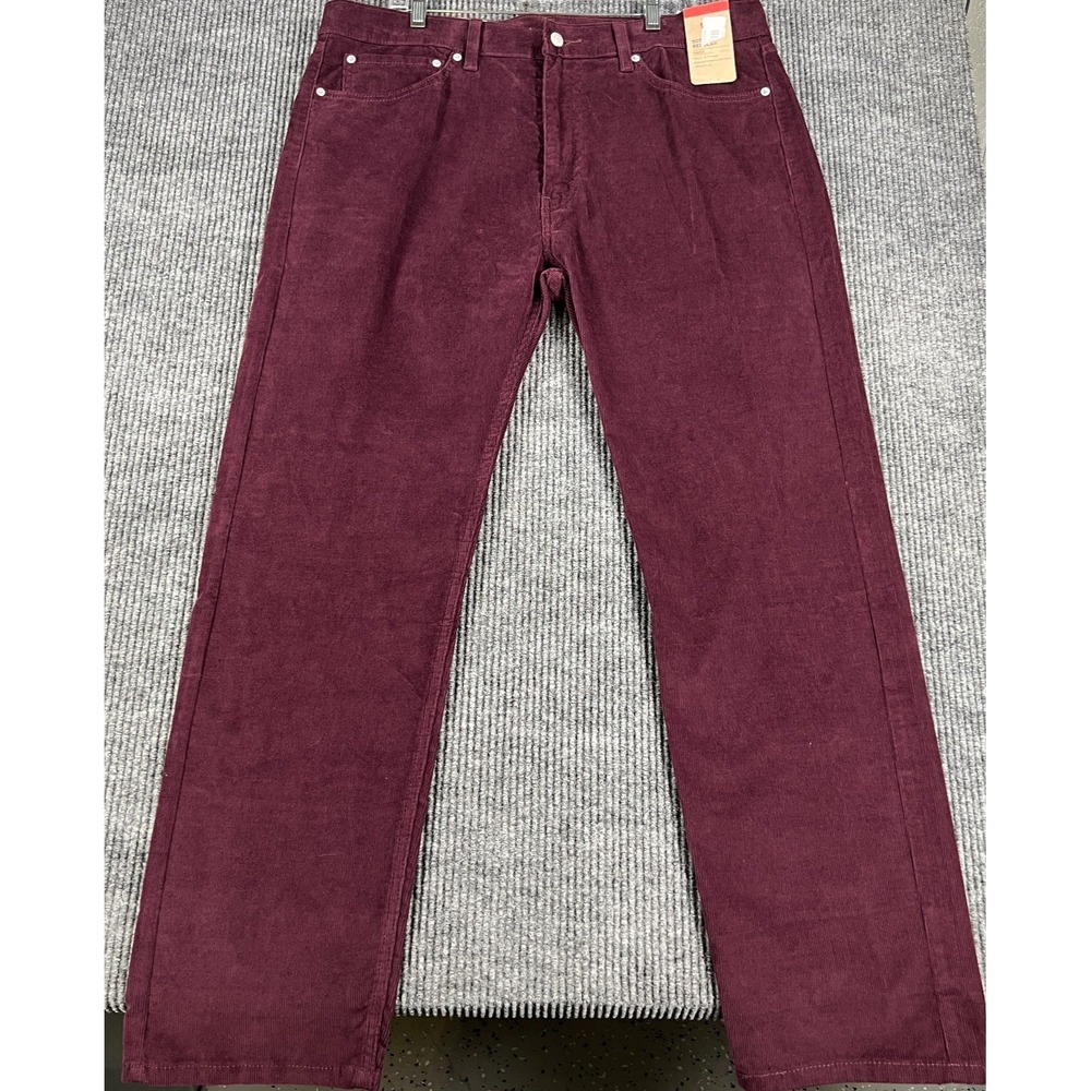 Levis 505 Corduroy Jeans Mens 38x32 Purple 5 Pocket Regular Fit Stretch New